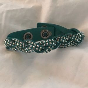 NWT Swarovski Crystal Slake Blue Braided Bracelet
